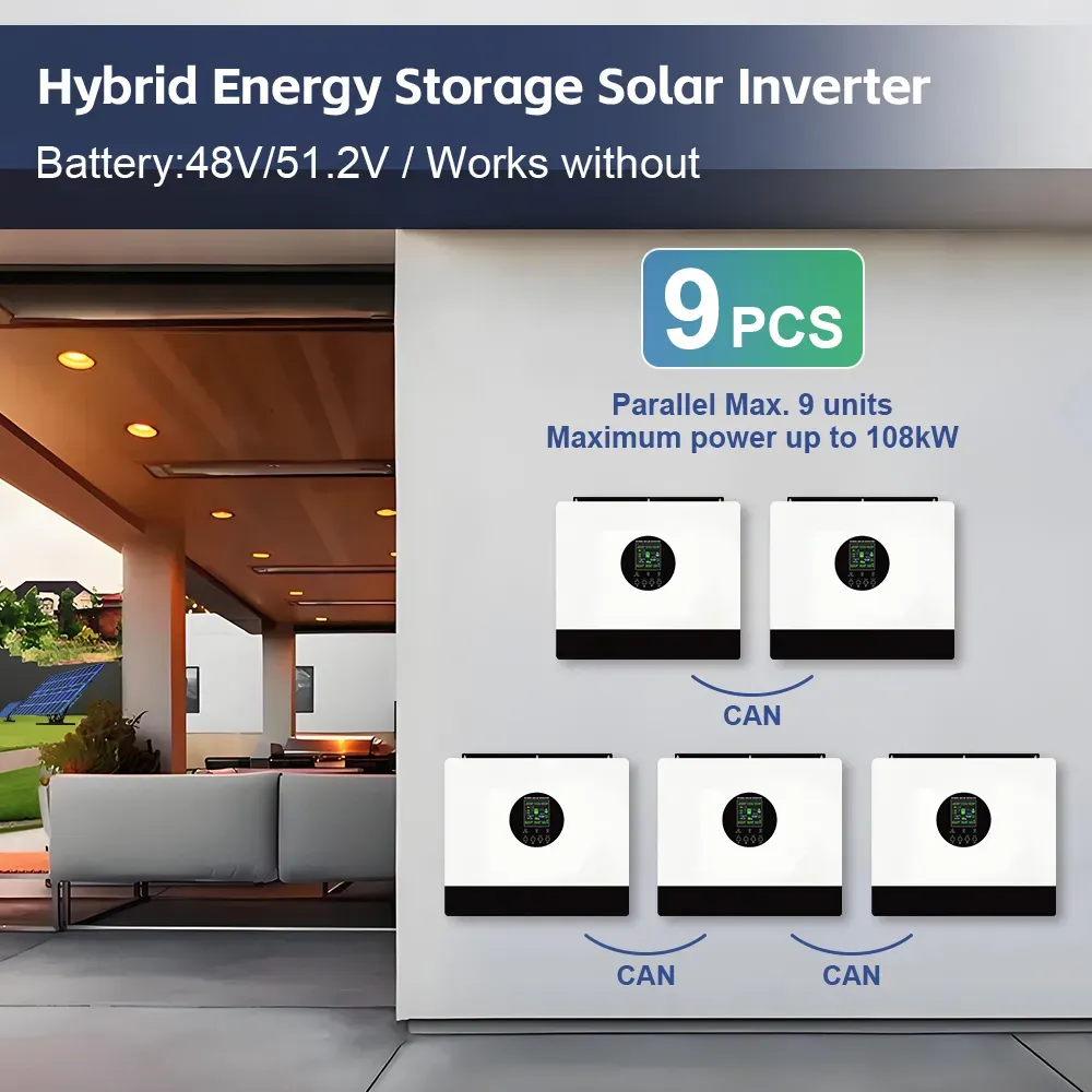 MINVON SOL IA-D2 Series Hybrid Solar Inverter Reliable Residential Use Pure Sine Wave Dual MPPT Off-Grid On-Grid Hybrid Inverter for Home Solar Energy Storage System
