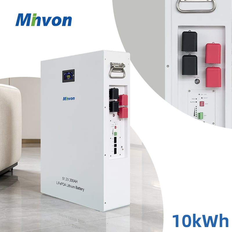 10kWh 51.2V 200Ah Wall Mount Lithium Battery LiFePO4 Rechargeable Battery For Residential Solar Power System