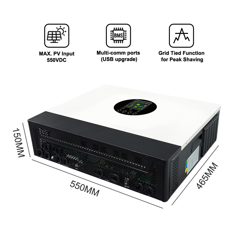 MINVON SOL IA-D2 Series Hybrid MPPT Solar Inverter 8KW/10KW/12KW, 48V Off Grid On Grid Parallel Solar Energy Storage Inverter