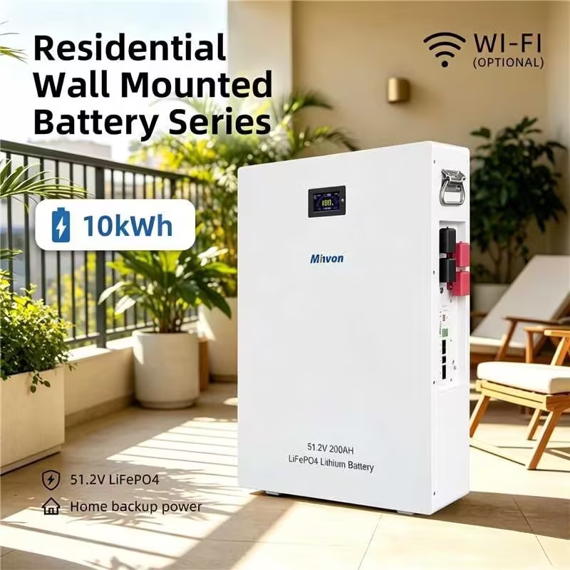 Home Energy Storage 10.24kWh 51.2V 200Ah Wall Mount Lithium Iron Phosphate Battery With BMS
