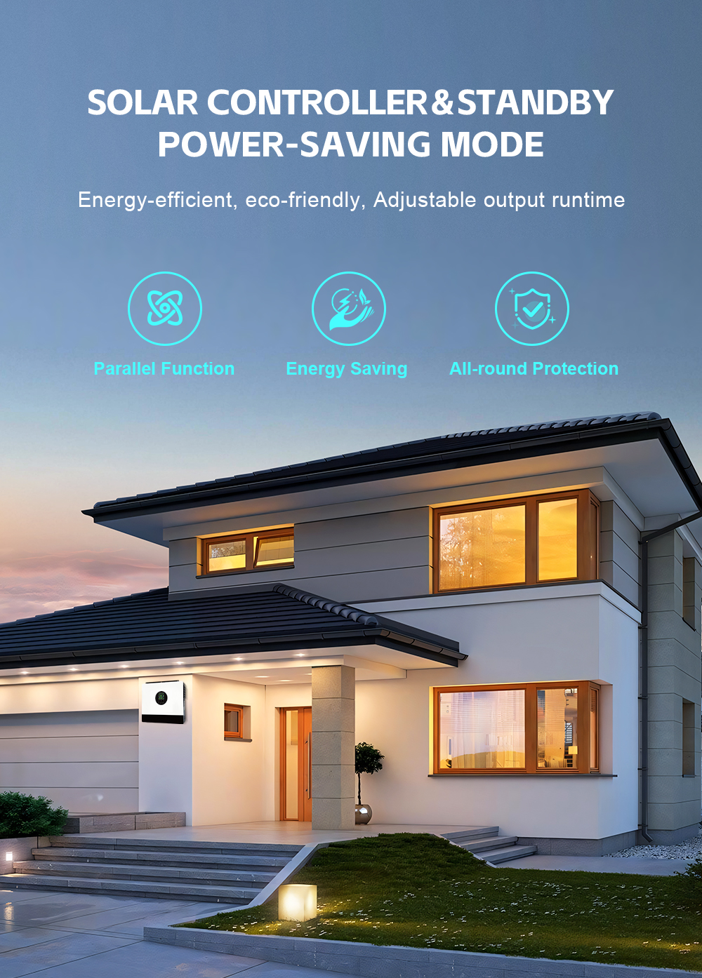 HYBRID SOLAR INVERTER 8KW/10KW/12KW Dual MPP trackers MPPT Voltage Range 60V-480V Communication WiFi/4G suitable foe household and commercial usage manufacture