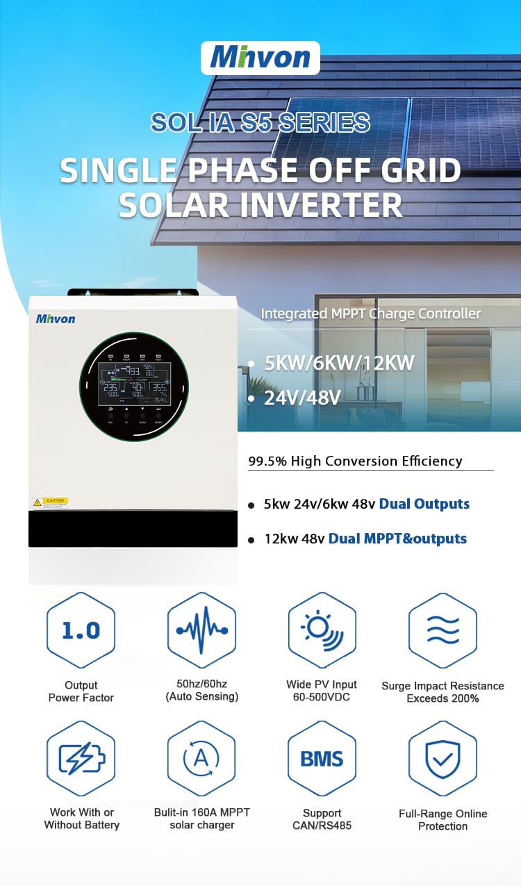 48v off grid solar inverter max 500vdc pv input 995 high efficiency mppt work with or without battery dual ac output for home off grid solar storage system-0