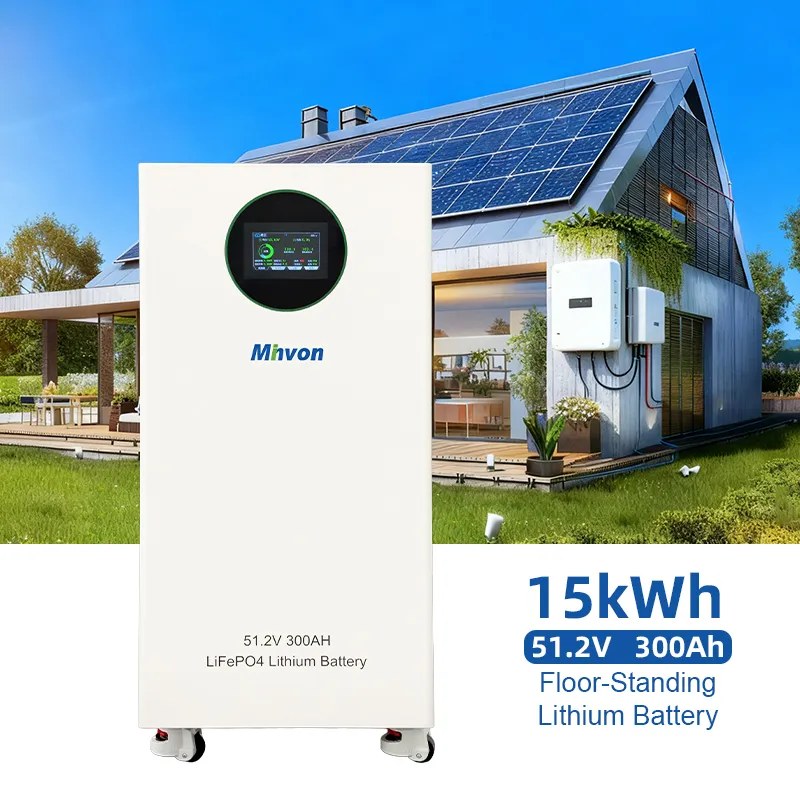 15.36kWh 51.2V 300Ah Floor LiFePO4 Battery Built-In Full Protection BMS 8000 Cycles Parallel 16 Units For Large Villa 48V Solar Storage System