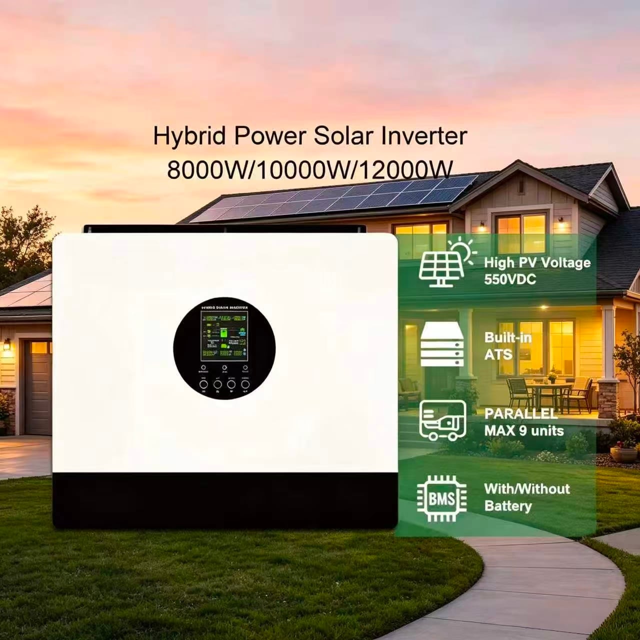 MINVON SOL IA-D2 Series Hybrid Solar Inverter | Reliable Home Solar & Backup Power Inverter 8-12KW for Household Energy Storage
