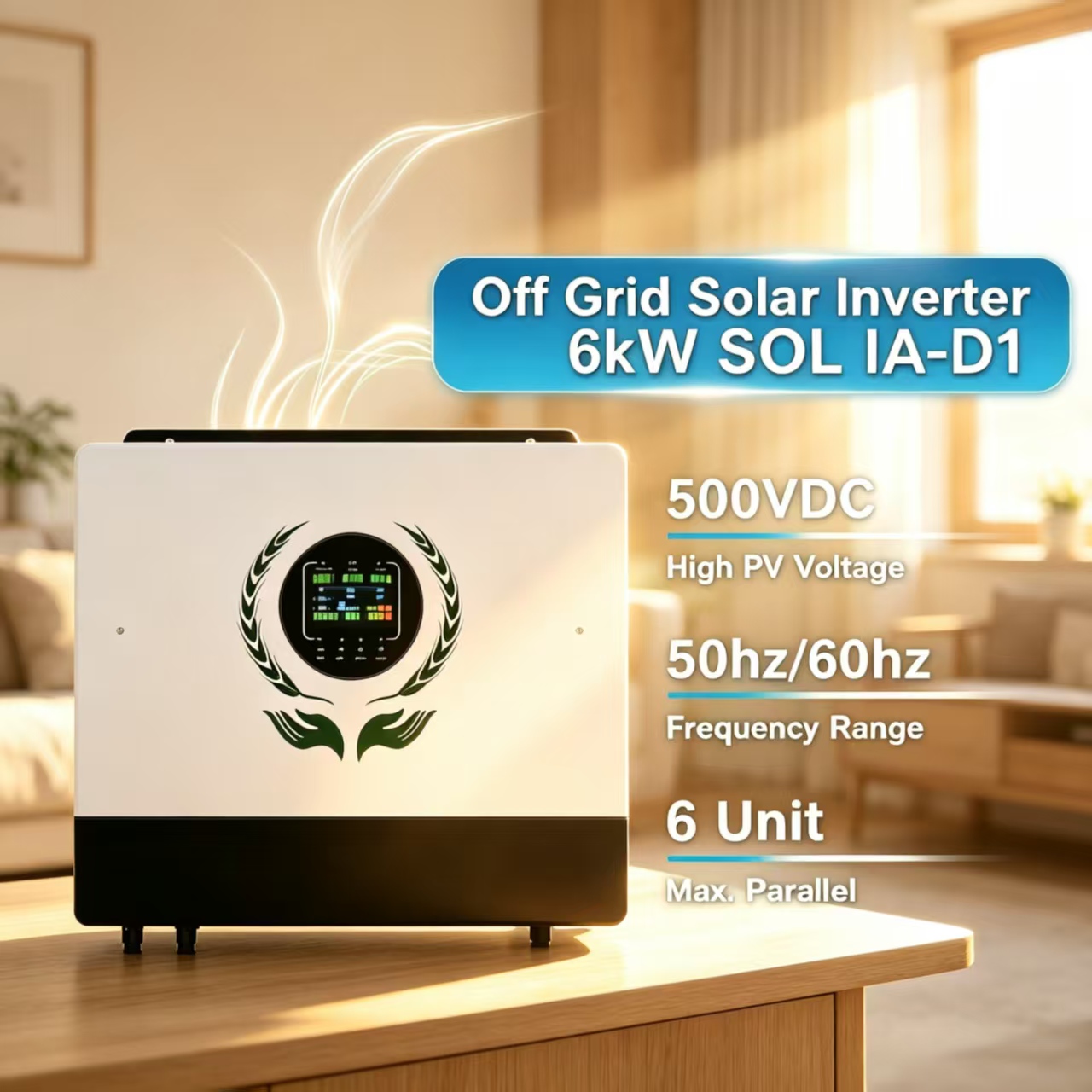 48V 6000VA 6kW Off-Grid Hybrid Solar Inverter | Pure Sine Wave, Dual MPPT Charger, Expandable Parallel Solar Power Inverter For Remote Home & Farm
