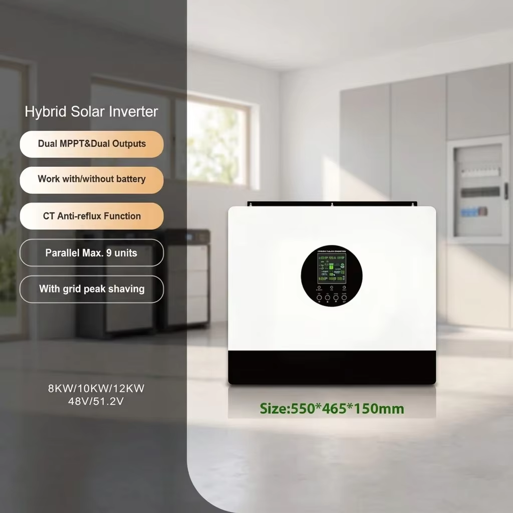 MINVON SOL IA‑D2 Hybrid Solar Inverter, Dual MPPT Pure Sine Wave On‑Off‑Grid Inverter for Residential Solar Battery Storage System