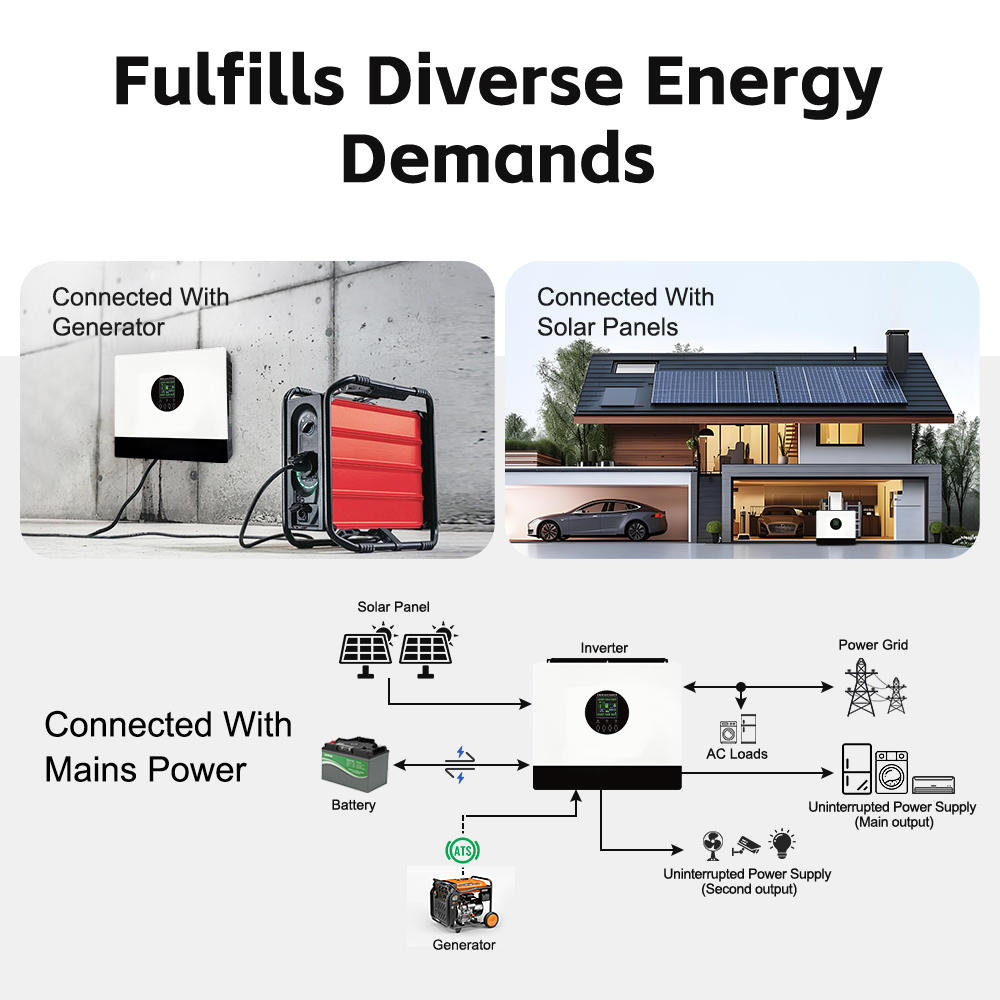 SOL IA8000/10000/12000-D2: High Efficiency 96.5% Hybrid Inverter with Smart Load Management