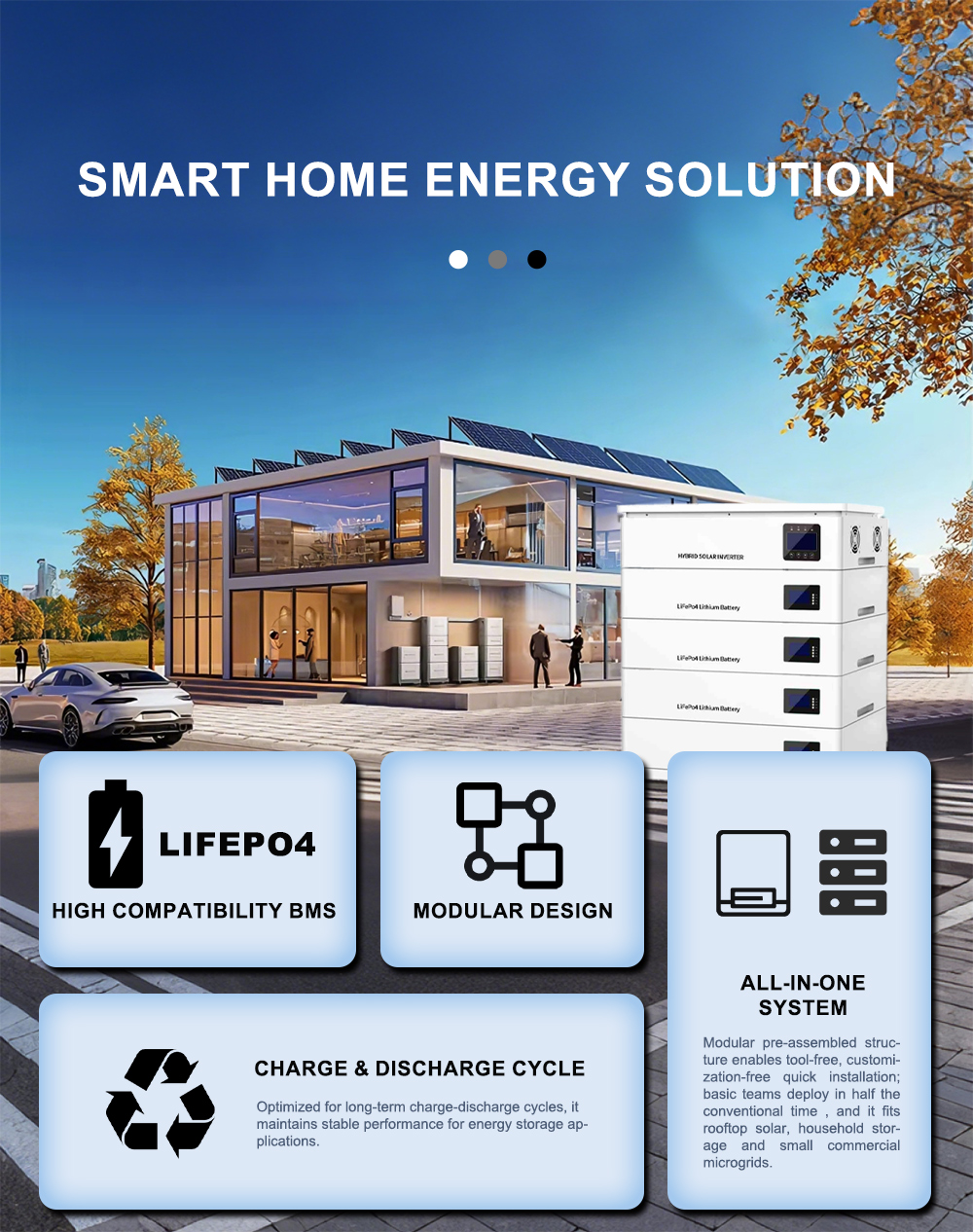 minvon ess 36kw8kwh all in one solar inverter  lifepo4 battery storage system for home and commmercial usage-5