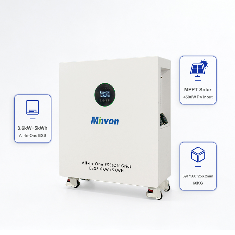 Residential All-in-One Energy Storage System, Hybrid Solar Inverter with Built-in Battery for Home Power Backup