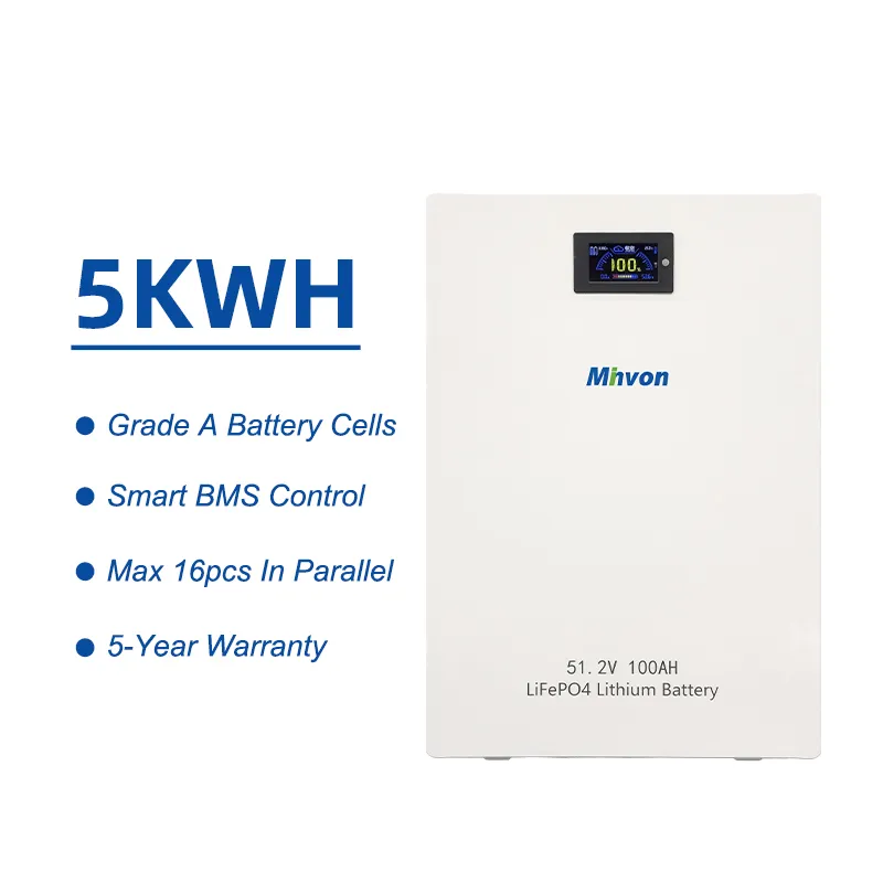 51.2V 100Ah 5.12kWh Wall LiFePO4 Battery, OEM Private Label Residential Energy Storage Battery Match All Hybrid Solar Inverters