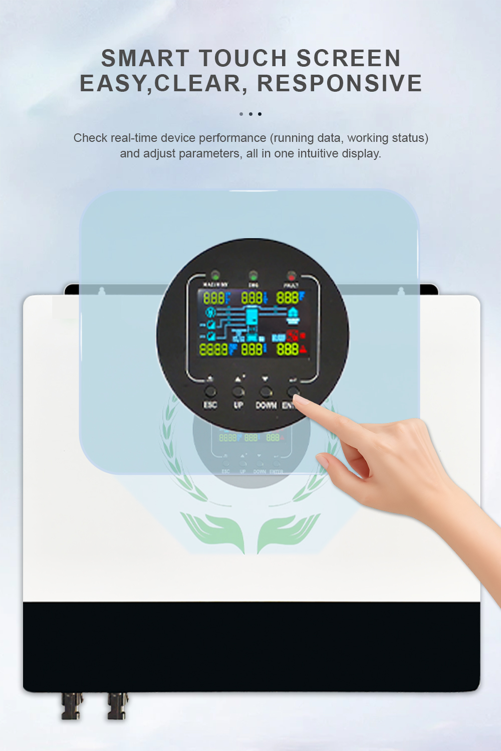 off grid solar inverter 6kw mppt range operating voltage 120vdc 450vdc plug and play pv interface pure sine wave supports up to 6 units in parallel-4