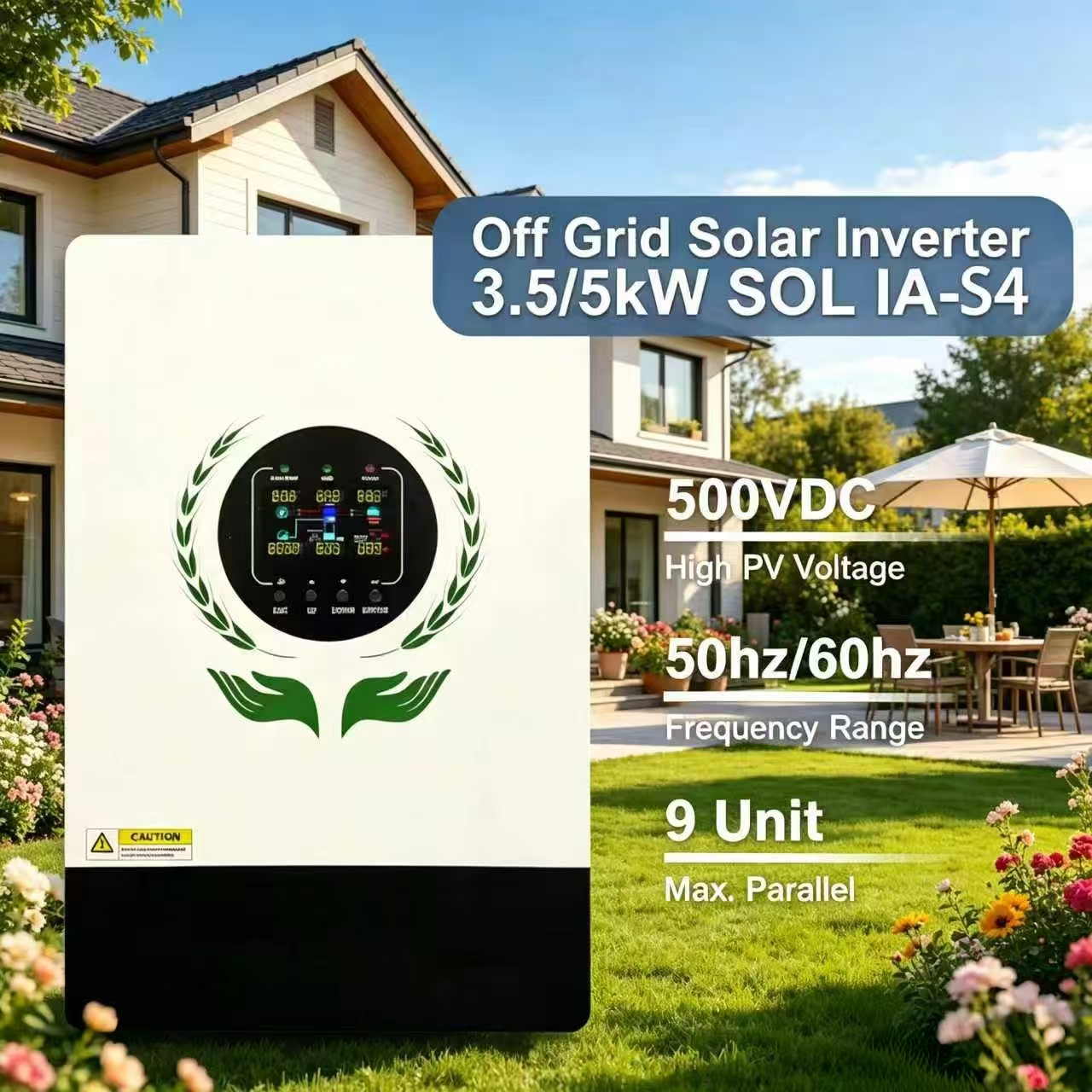 MINVON SOL IA‑S4 Series 3.5KW 5KW Residential Off‑Grid Pure Sine Wave Solar Inverter, Built‑in MPPT, 500VDC Max PV Input, Support 9 Units Parallel, Home Battery Energy Storage Inverter