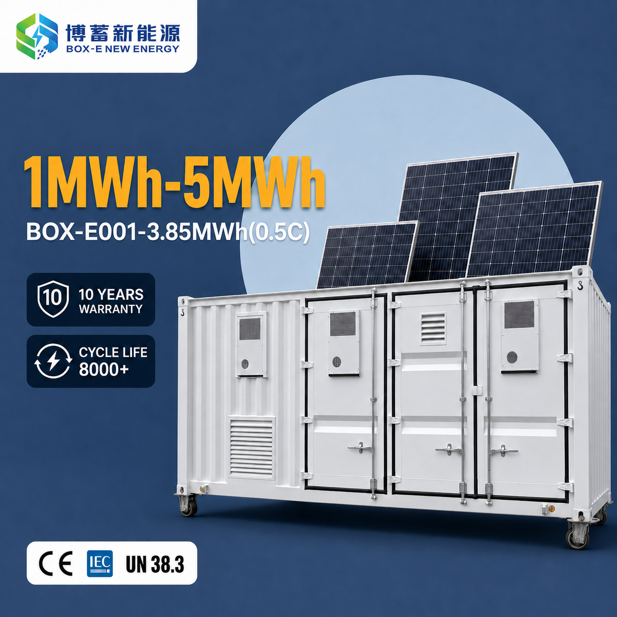 Outdoor Battery Storage Container BESS System for Renewable Energy Projects with 3.85MWh Capacity