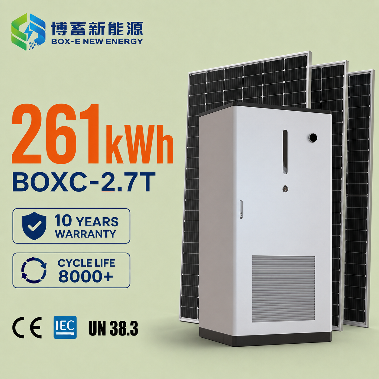 261kWh C&I Battery Energy Storage System Liquid Cooled Outdoor BESS Cabinet with High Safety