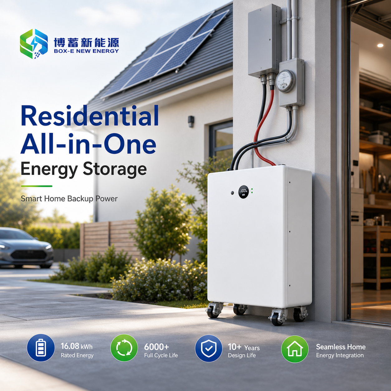 太陽光発電システム用パワーステーション LiFePO4バッテリー 16kWh 家庭用エネルギー貯蔵太陽光バッテリー
