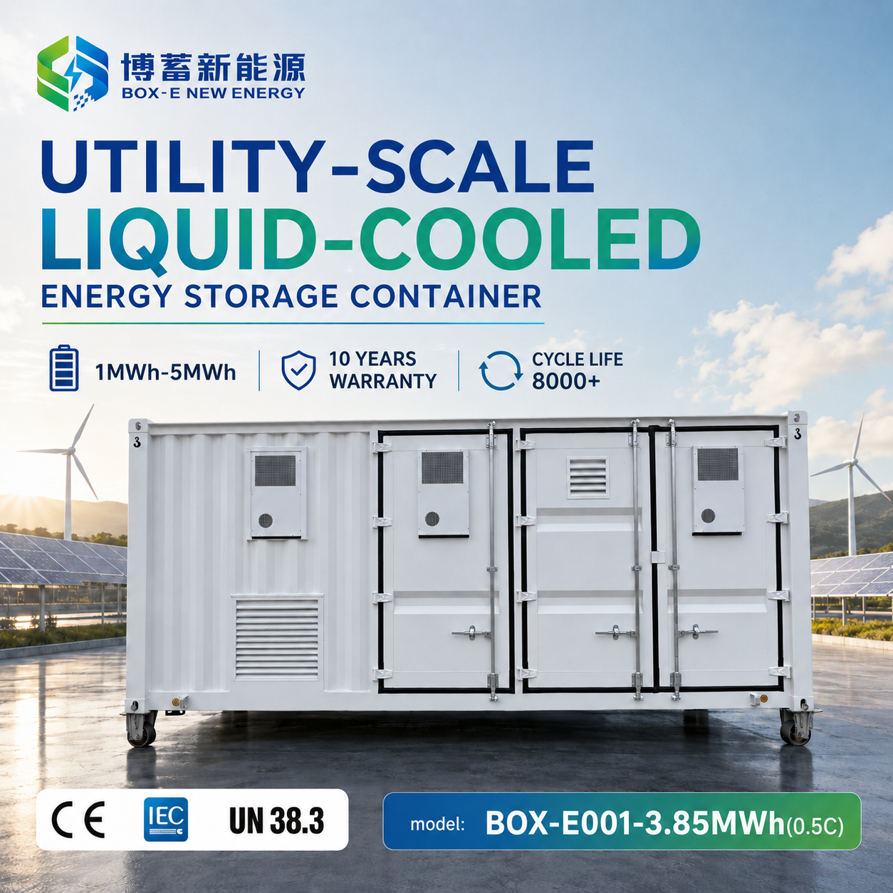 Battery Storage System Liquid Energy Storage Container 3.85 Mwh Battery for Green Energy