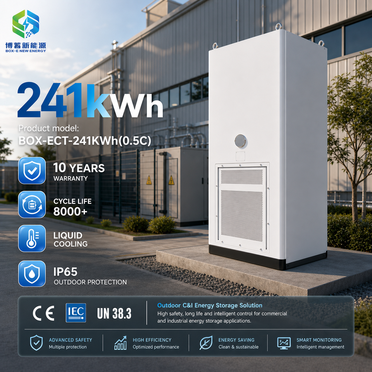 High Efficiency 241kWh ESS LiFePO4 Battery Storage System Cabinet - Industrial Commercial Hybrid On/Off Grid Solution