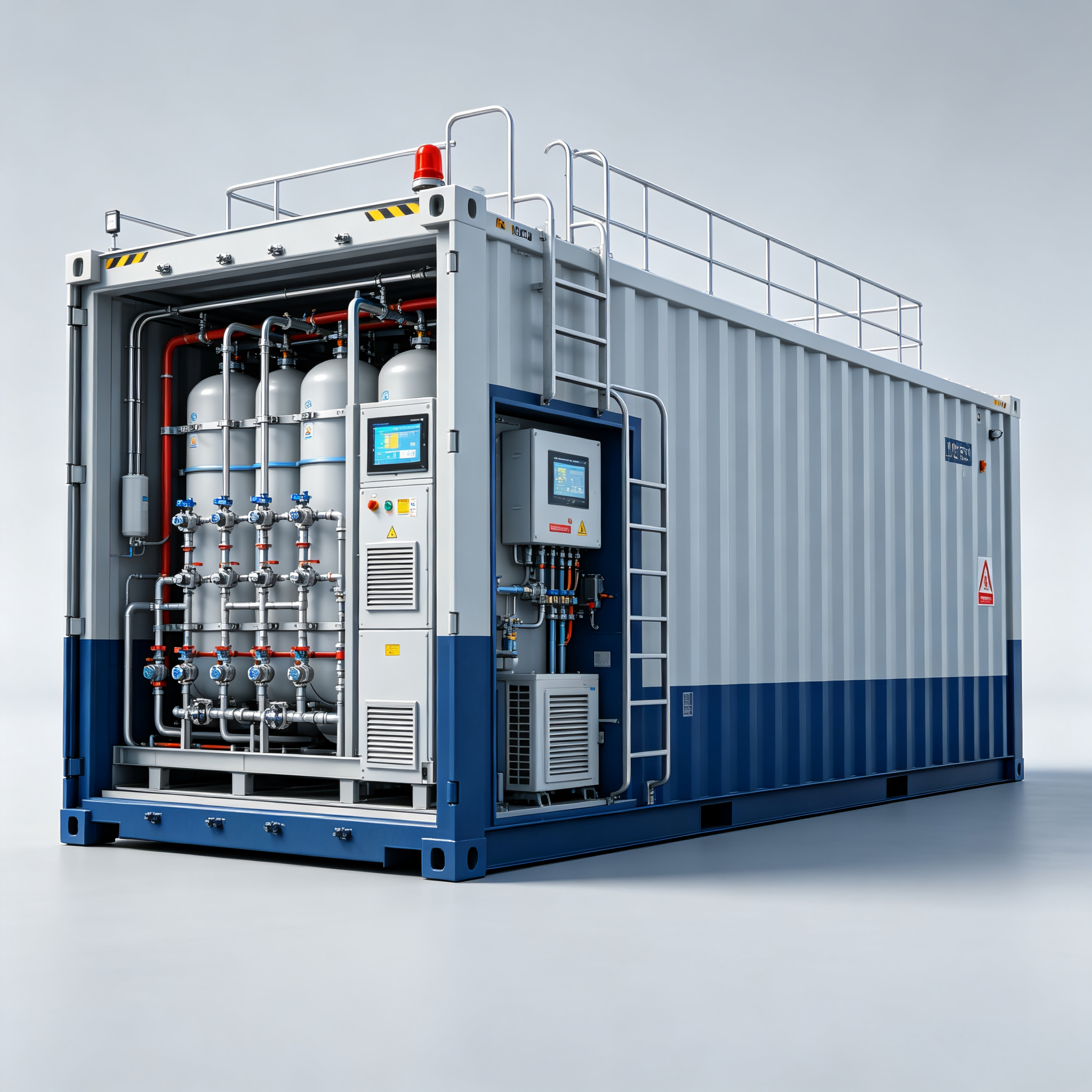 屋外グリーン環境向けプレファブ水素容器の水素貯蔵エンクロージャー