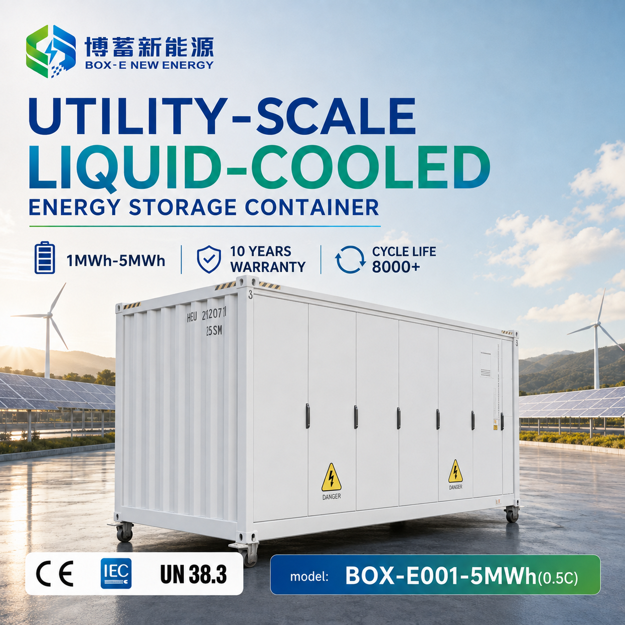5MWH Megawatt Complete Set on Off Grid Power Lithium Battery Storage with Solar Power
