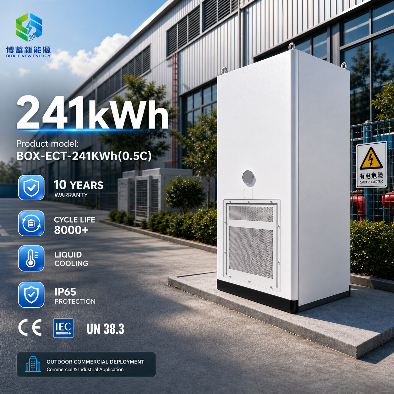 Outdoor Battery Cabinet Container 241kWh Solar Energy Storage System for Industrial Use
