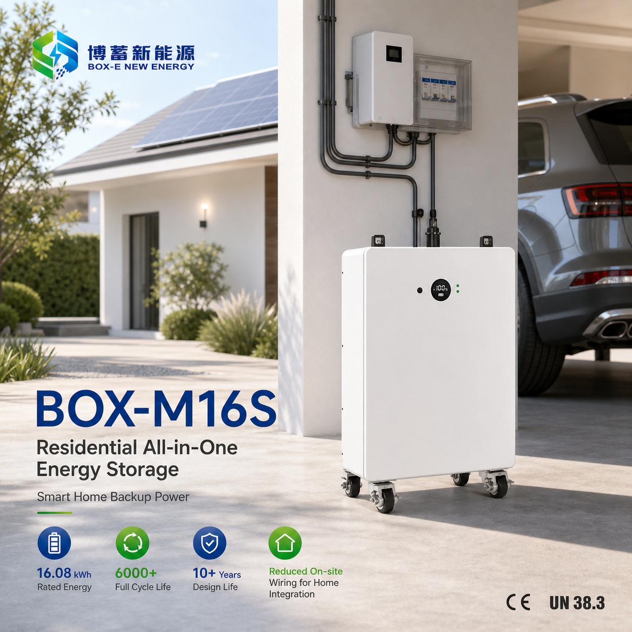 batterie solaire lithium LiFePO4 de 51,2 V et 16 kWh, 314 Ah, système domestique de stockage d’énergie