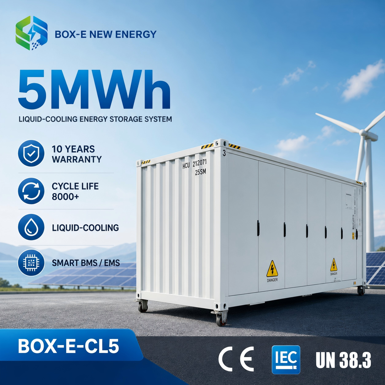 conteneur-batterie LFP de 5015 kWh, 20 pi., avec convertisseur de puissance (PCS) de 2250 kW, 20 pi., conteneur hybride pour micro-réseau, BESS préassemblé