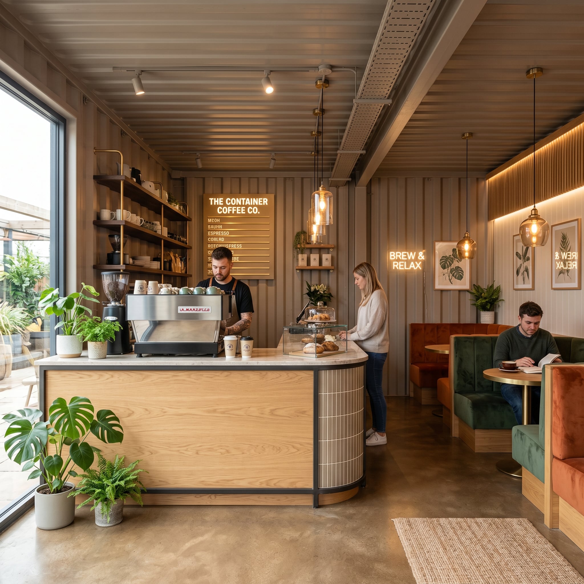 Prefabricated container house for coffee shop 