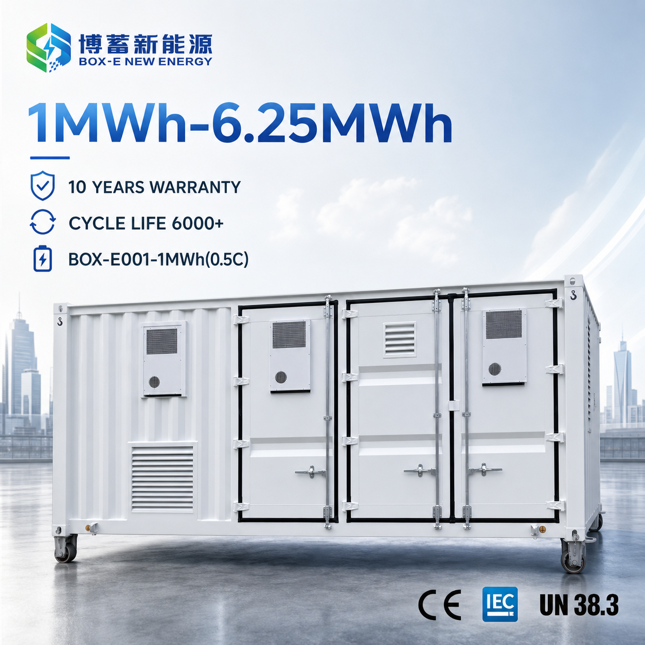 On-grid 1MWh 0.5C BESS Container 20ft LiFePO4 High Density Industrial  Liquid Cooling Energy Storage