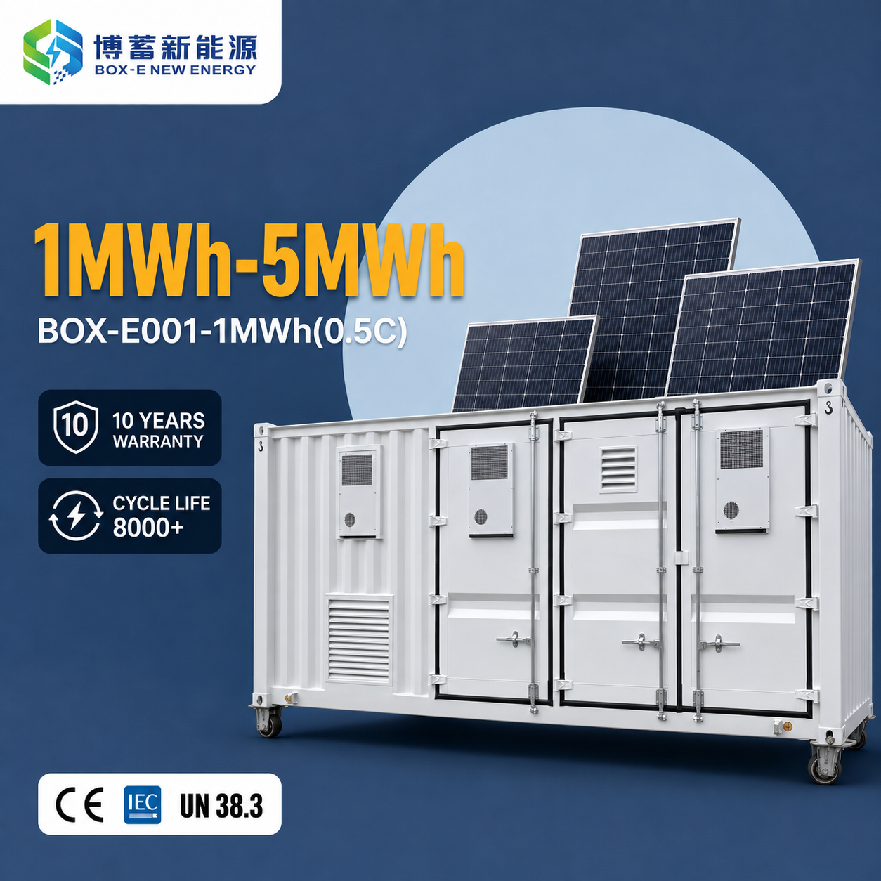 1MWhバッテリー蓄電池コンテナ（BESS）：1～2MWhの空冷・液冷蓄電池システム向け