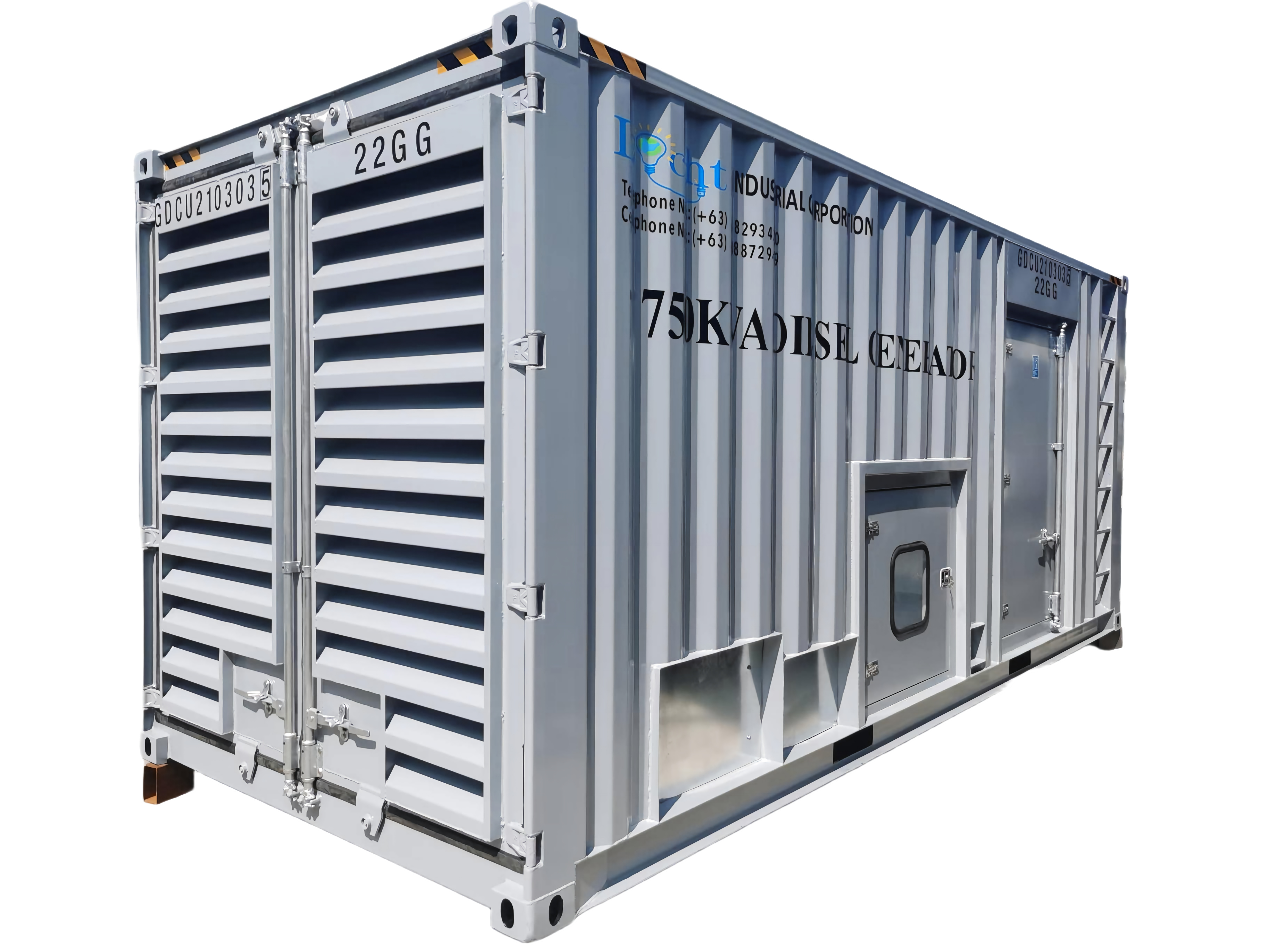 防音コンテナ型ディーゼル発電機セット（商業用・耐腐食コンテナ付き）