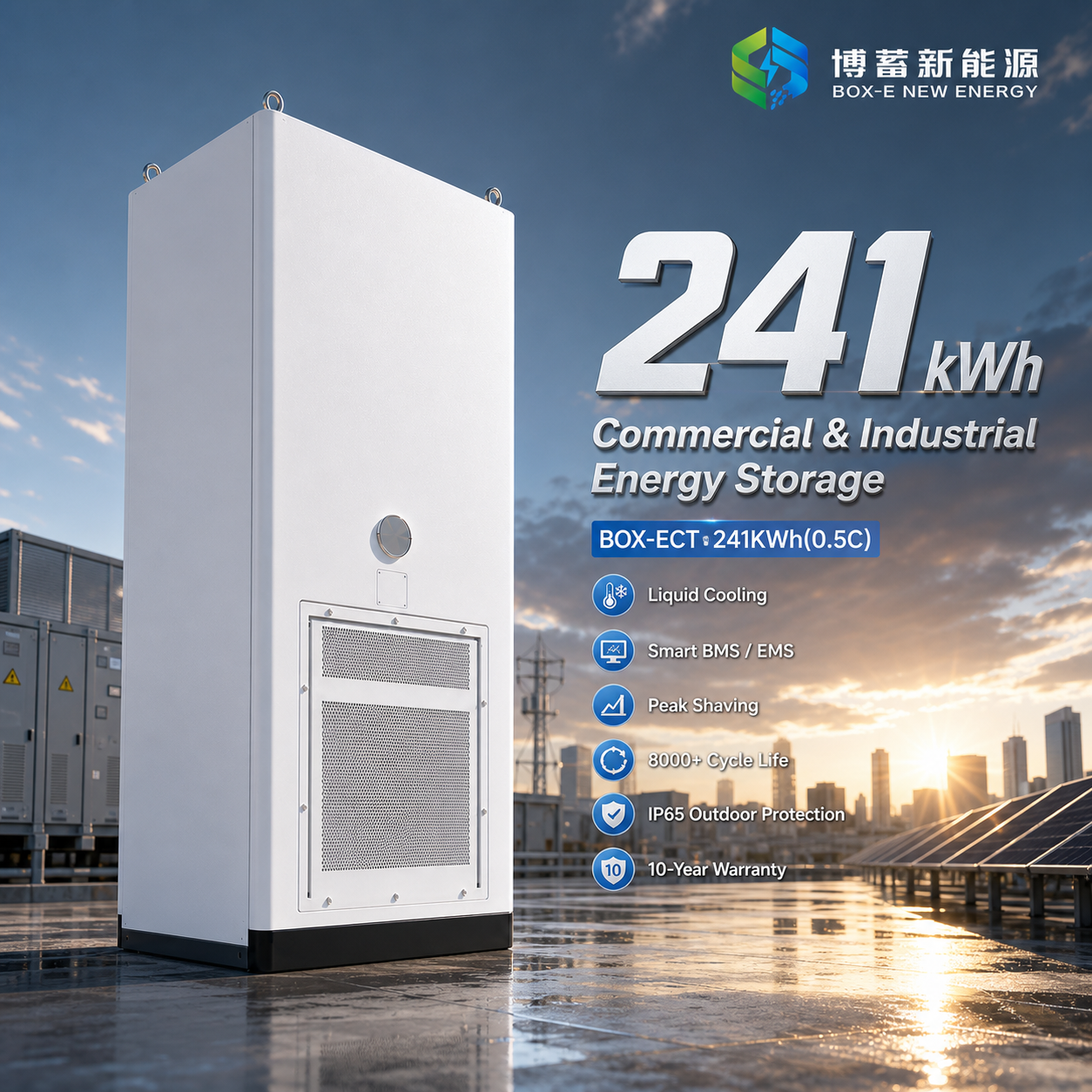 241kWh 125kW 8000 Cycle Life Liquid Cooling High Voltage Energy Storage BESS Cabinet