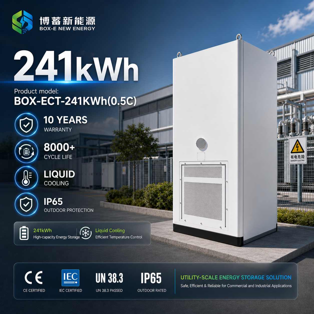 Outdoor Cabinet Energy Storage System All One 241kWh Hybrid Inverter Lithium Ion Battery