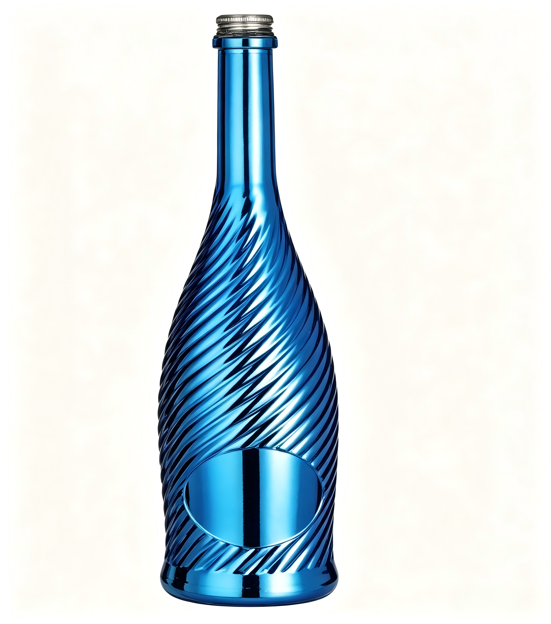 Electroplated Blue Glass Spirit Bottle | Premium Decorative Finish for Luxury Brands