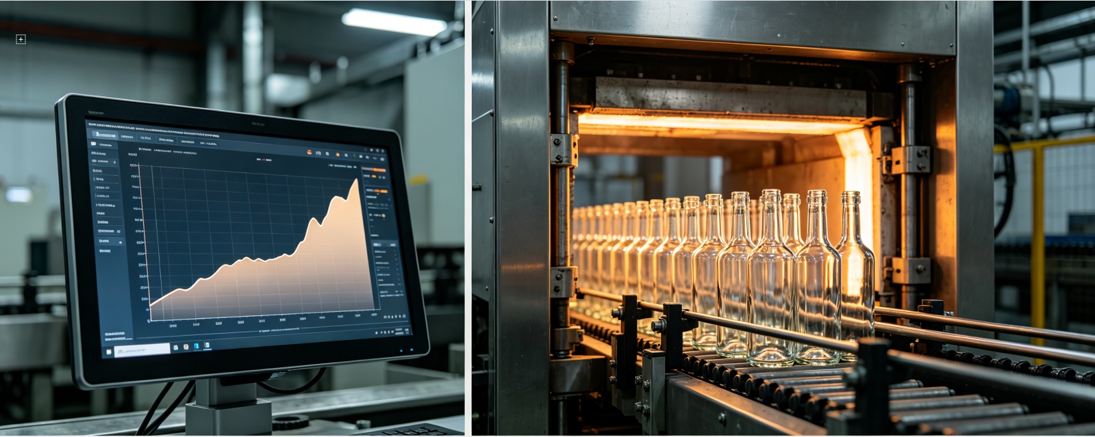 Glass bottle annealing lehr in operation with temperature curve optimization