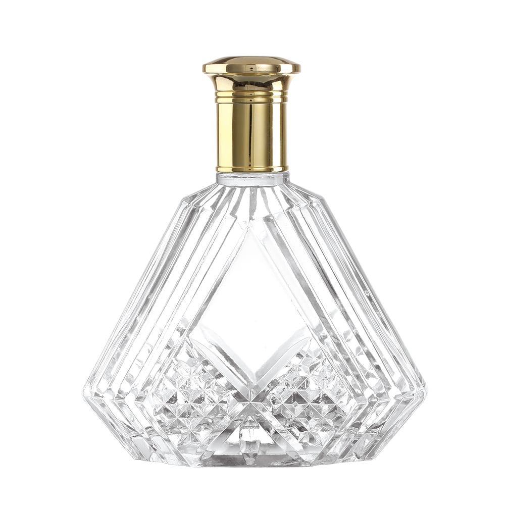 High-quality crystal glass liquor bottles, 700ml & 750ml spirits bottles, suitable for brandy, rum, tequila, whiskey and more. Equipped with custom bottle caps. Support bottle spraying, decal firing and other craft processes.
