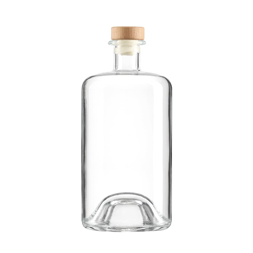 Premium lead-free crystal clear glass liquor bottles, empty spirit bottles available in 700ml and 750ml. Ideal for whisky, brandy, vodka, tequila and other spirits. Customizable bottle stoppers are available, and we support custom processes including scre