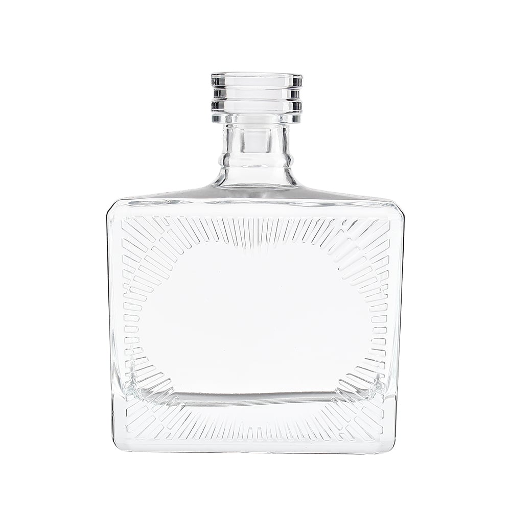 High-end thickened glass liquor bottles, empty spirit bottles available in 700ml and 750ml, ideal for whisky, brandy and other spirits. Support bottle body LOGO printing, hot stamping, sandblasting and engraving. Custom embossed patterns are available, ma