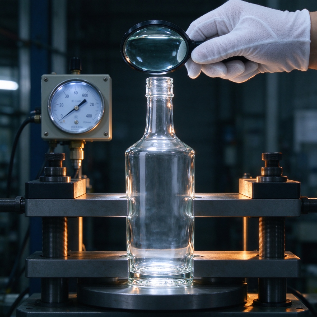 100% manual inspection and machine pressure testing on every custom soju bottle