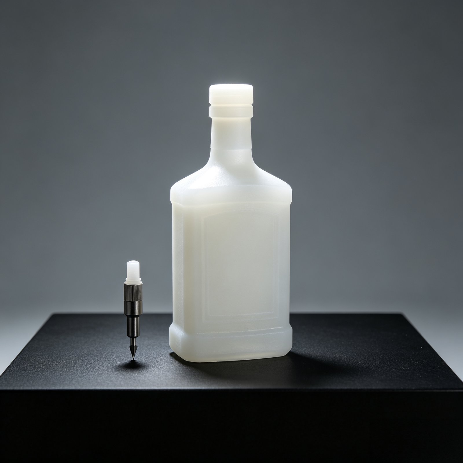 1:1 CNC resin prototype of custom liquor bottle with wave embossing