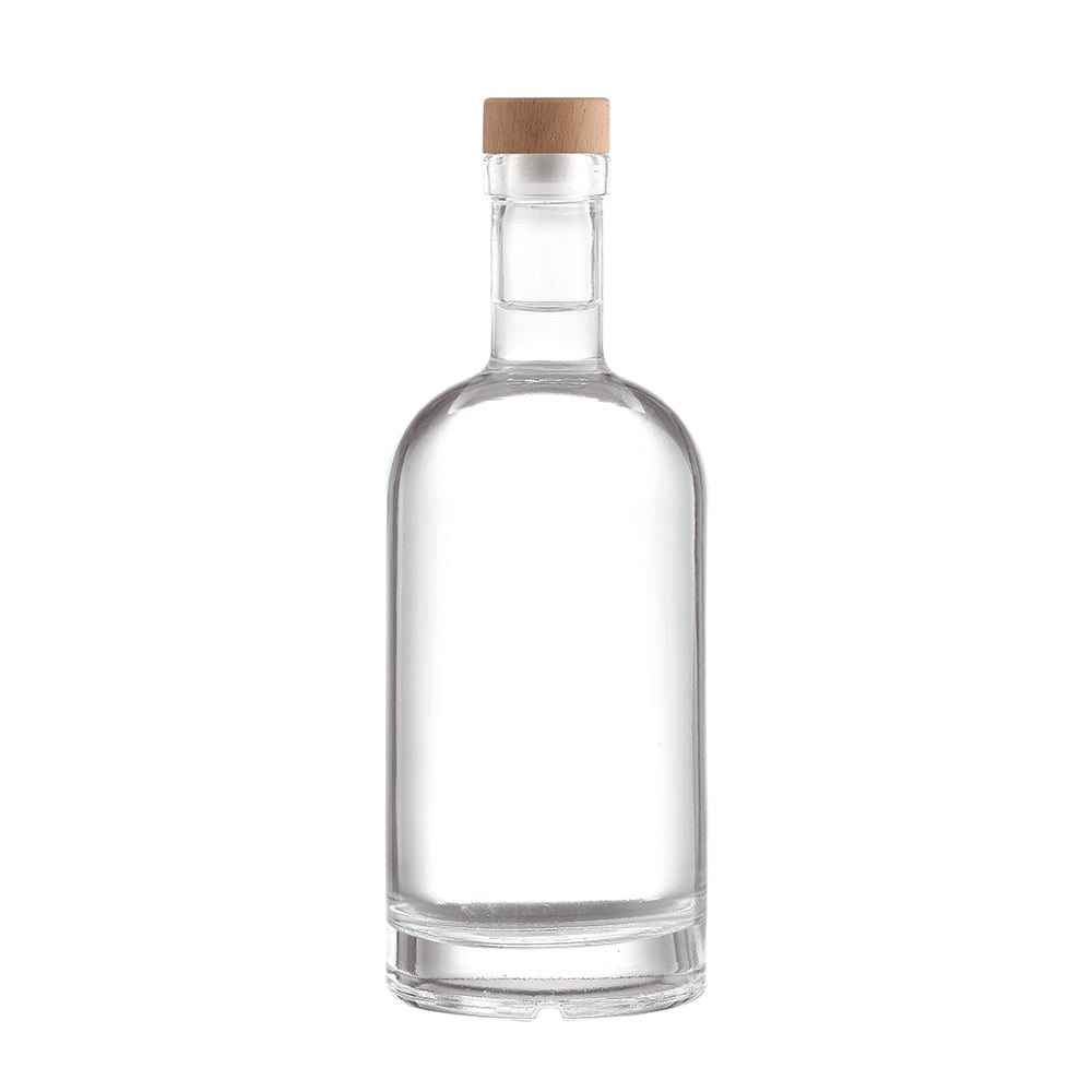 High-quality crystal white glass liquor bottles, 700ml/750ml spirit bottles, suitable for brandy, rum, tequila, whisky, vodka and more. Support customized processing including spraying, decal printing and screen printing on the bottle body. Equipped with 