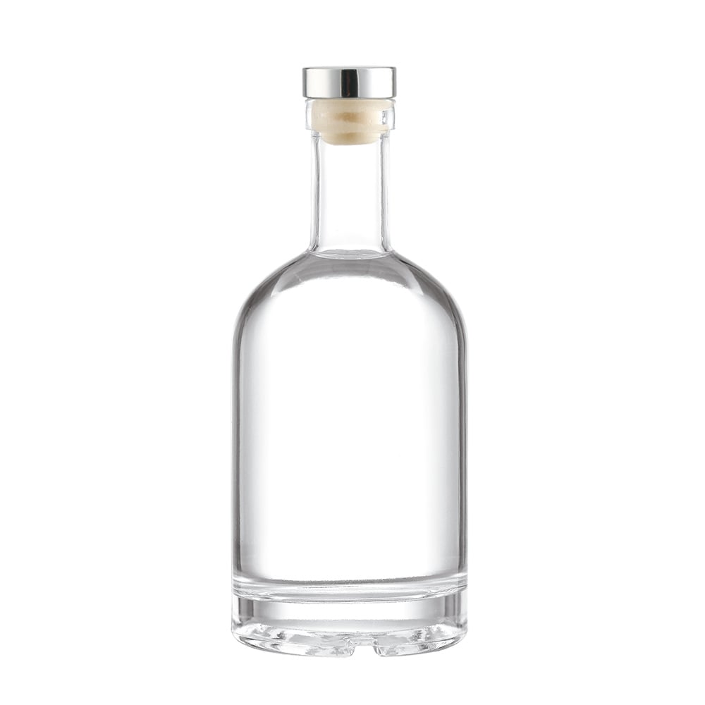 Hot Selling Crystal Clear Glass Liquor Bottles with Cork Stopper for Brandy, Rum, Tequila, Whiskey, Vodka 700ml/750ml