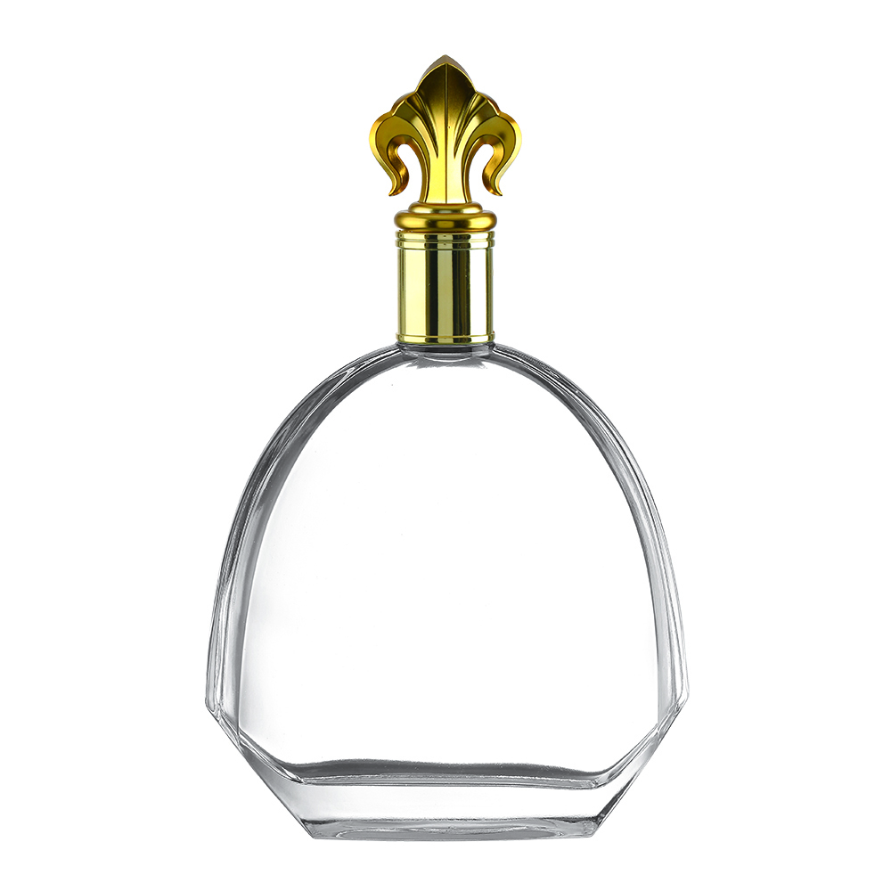 High-end crystal white glass spirits bottles, available in 700ml and 750ml. Suitable for brandy, XO, whisky, tequila and other spirits. Equipped with custom bottle stoppers. Customization such as hot stamping and labeling is supported.