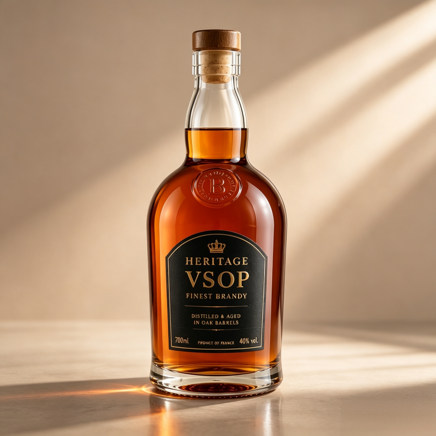 Premium VSOP Brandy Bottle Design Case Study A Classic Brandy Bottle Designed for Premium Spirits Brands
