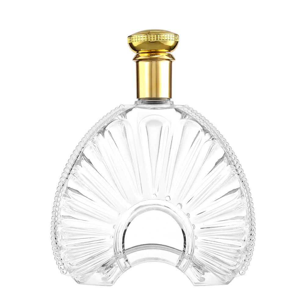 Premium Crystal Glass Liquor Bottles, Empty Spirit Bottles available in 750ml and 1L. Suitable for brandy, whisky, rum, gin and other spirits. Support logo hot stamping, sandblasting engraving, colored glaze gradient spraying, and matched with custom bott