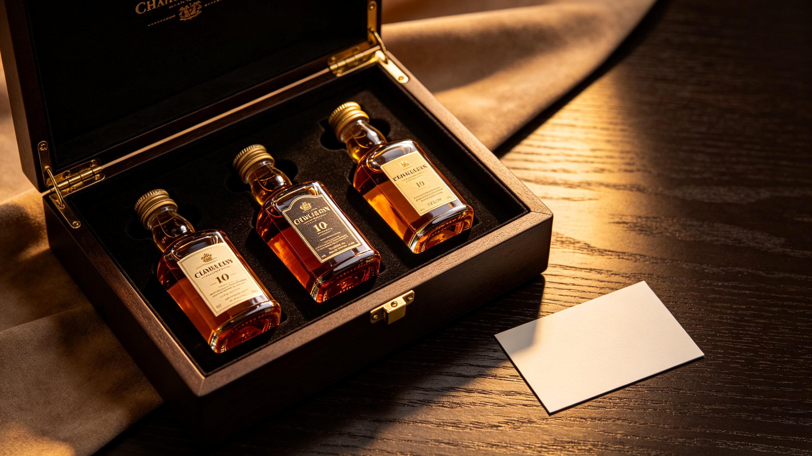 Free sample kit with miniature whiskey bottles