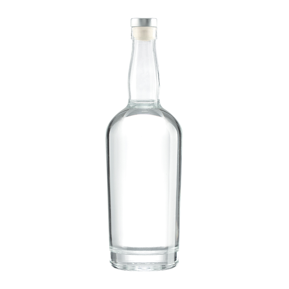 High-quality crystal white glass empty spirits bottles in 700ml and 750ml. Suitable for brandy, rum, whisky, vodka and tequila. Customizable processes include screen printing, hot stamping, UV printing and labeling. Equipped with cork stoppers.
