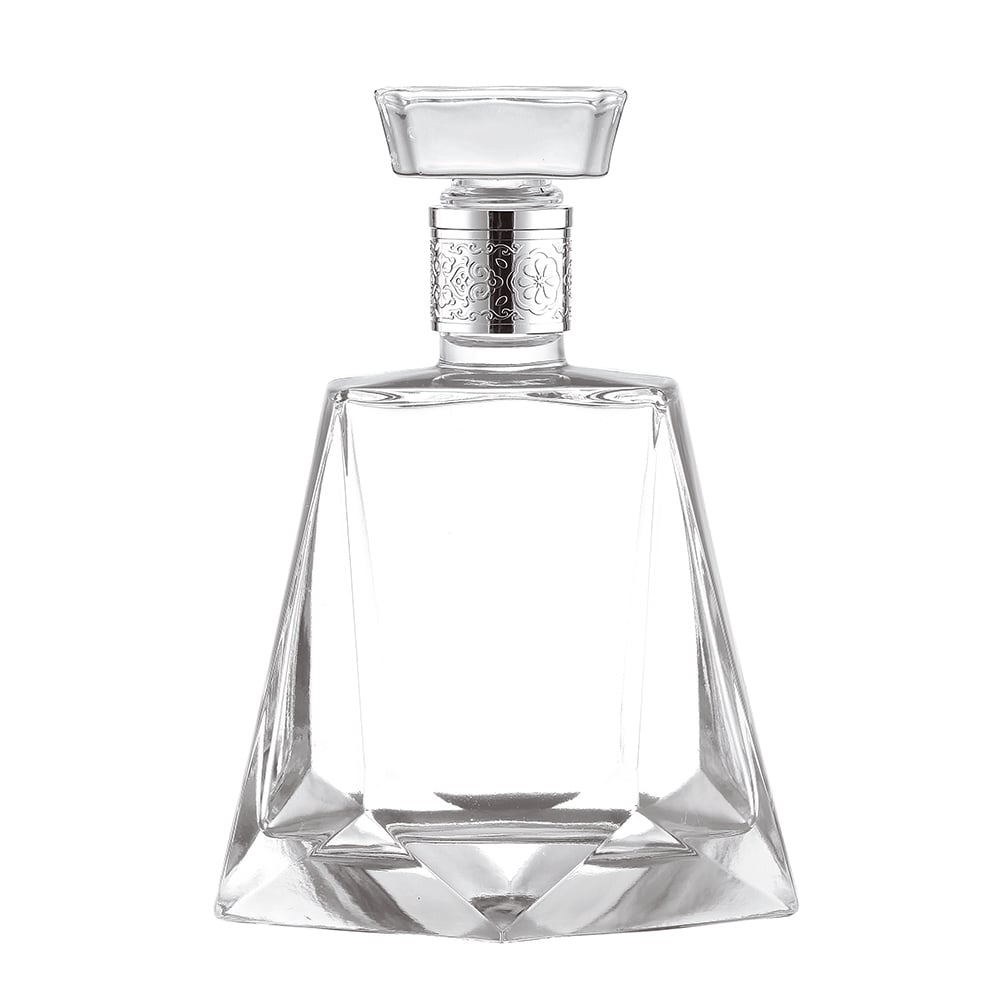 High-end crystal glass liquor bottles, spirit bottles available in 700ml/750ml. Suitable for brandy, rum, tequila, whisky and other spirits. Support bottle body spraying, decal printing, hot stamping and other crafts. Equipped with customized bottle caps.