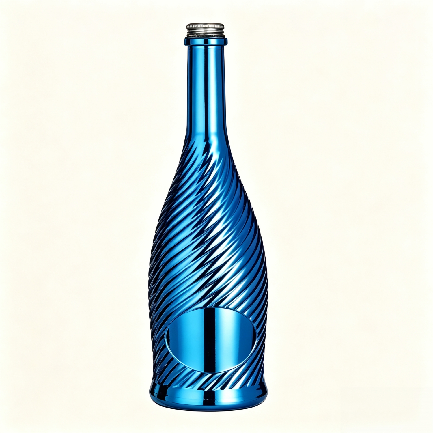 Electroplated Blue Glass Spirit Bottle | Premium Decorative Finish for Luxury Brands