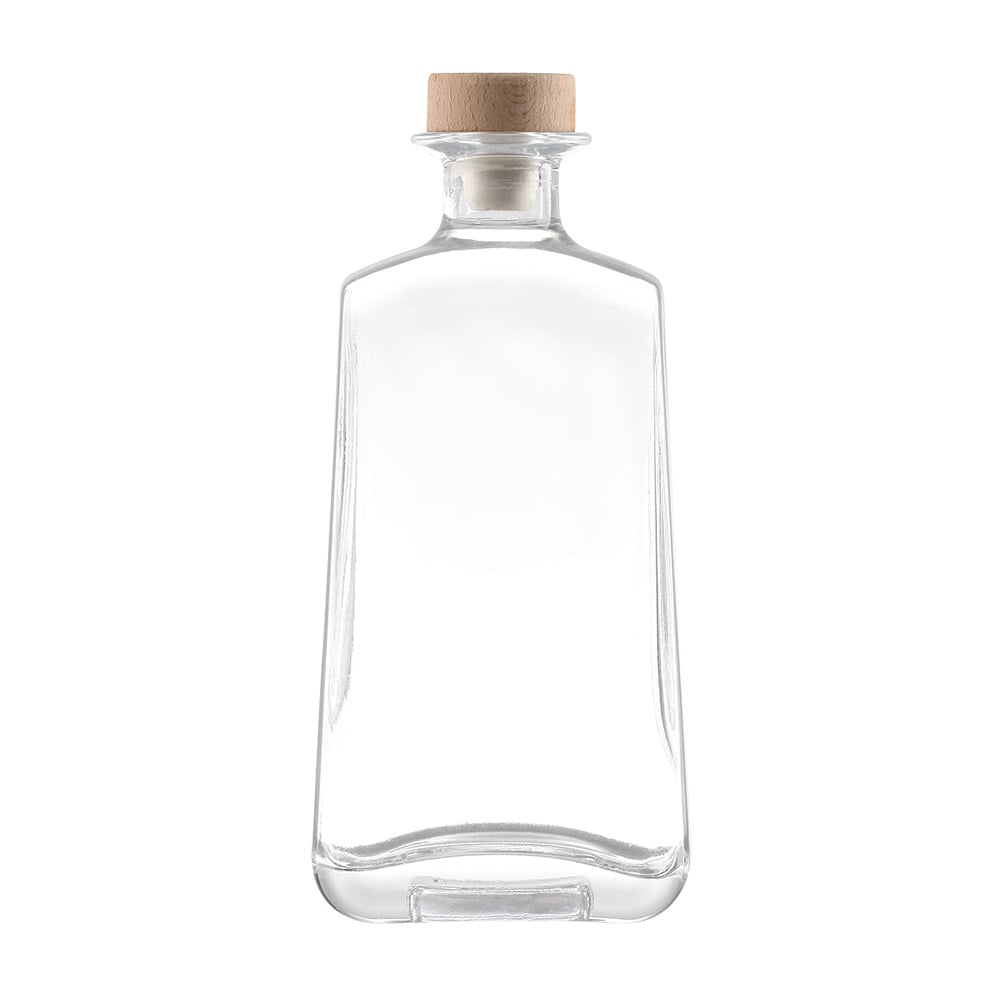 Crystal white glass liquor bottles, empty spirit bottles available in 700ml and 750ml. Suitable for brandy, rum, whisky, vodka, tequila and other spirits. Support screen printing, hot stamping, UV printing, labeling and other processes. Equipped with cork