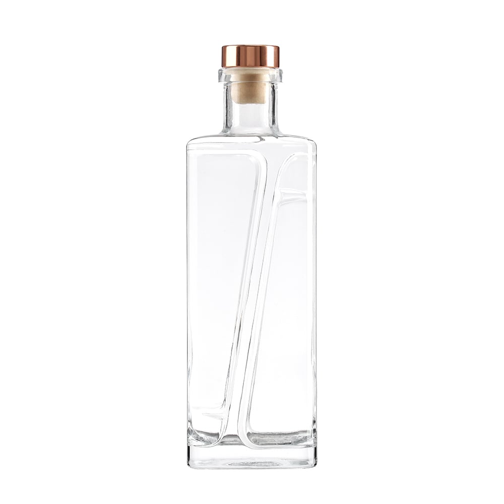 High-quality glass liquor bottles, empty spirit bottles in 700ml and 750ml, suitable for whisky, brandy, vodka, tequila and other spirits. Custom cork stoppers are available, and customization processes including frosting, colored coating, hot stamping an